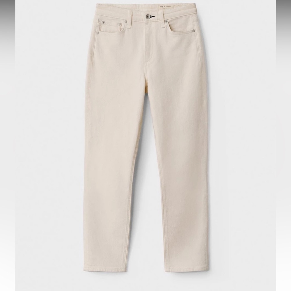 Rag & Bone Nina High Rise Ankle Cigarette Jeans, Ecru - Picture 3 of 14